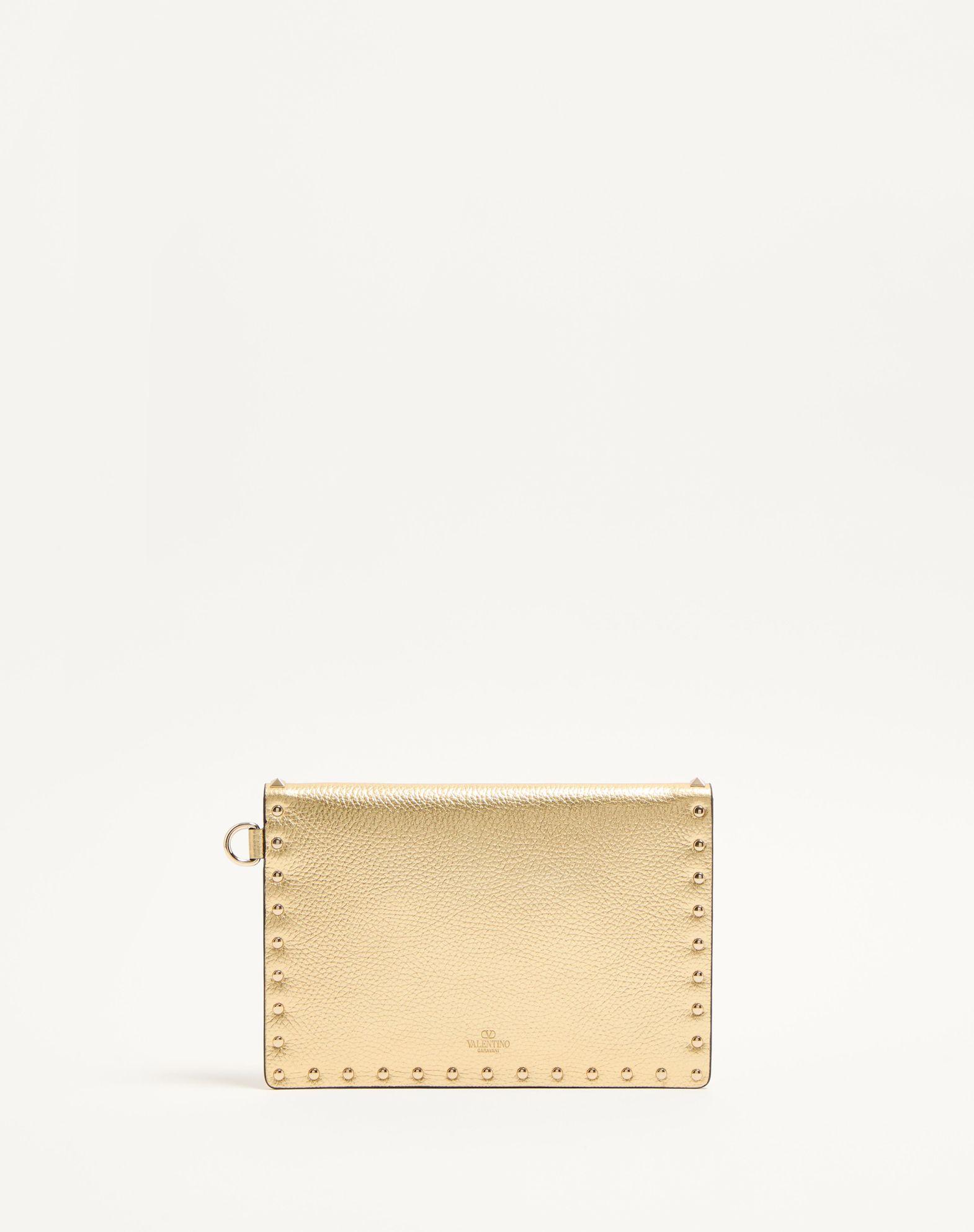Rockstud Laminated Grainy Calfskin Clutch Bag Product Image