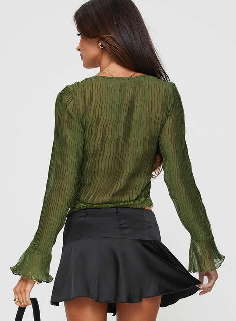 Kareela Long Sleeve Top Green Product Image