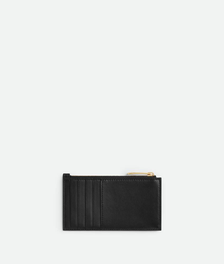 Women's Intrecciato Zipped Card Case in Black Product Image