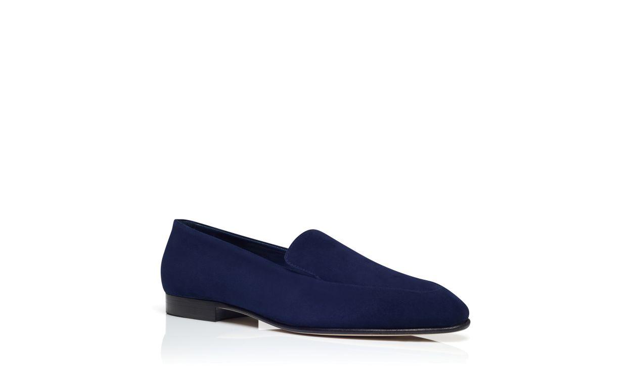 PITAKA Navy Blue Suede Loafers Product Image