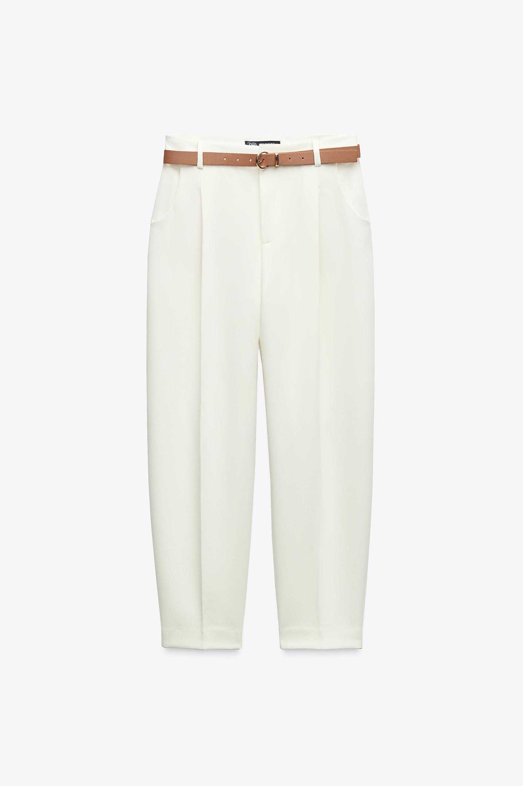 PLEATED BELTED PANTS Product Image