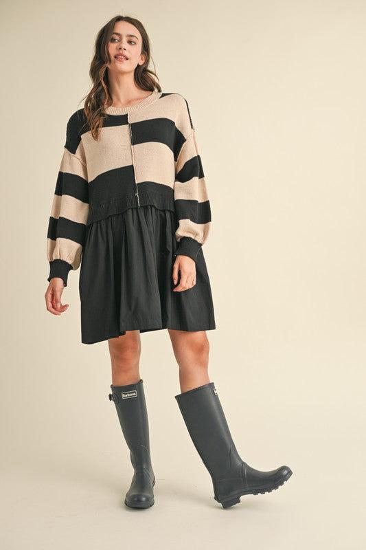 Sweater Knit Top Comfy Dress Product Image