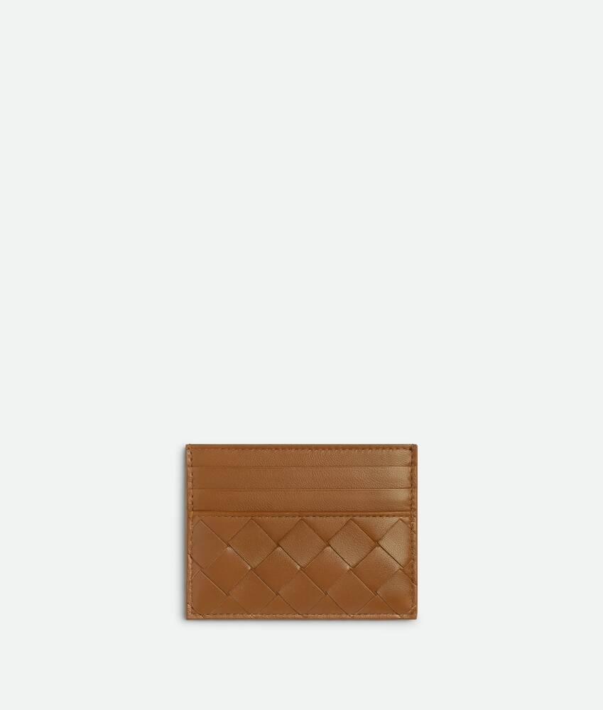 Women's Intrecciato Credit Card Case in Wood Product Image