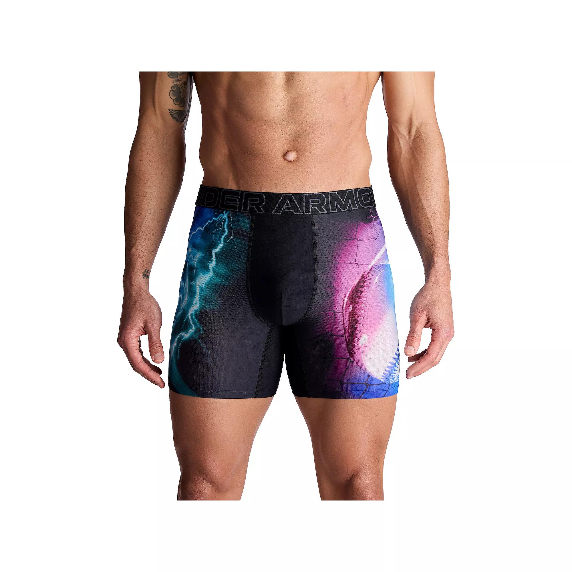 Men's Under Armour 6-in. Performance Tech Mesh Graphic Boxer Brief,  Product Image
