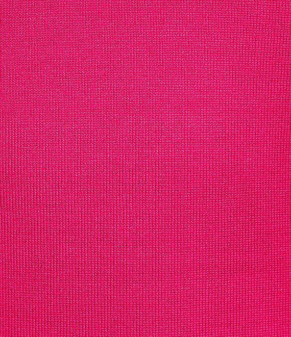 DKNY by Donna Karan Pleated Puffed Elbow Length Sleeve V-Neck Knit Top Product Image