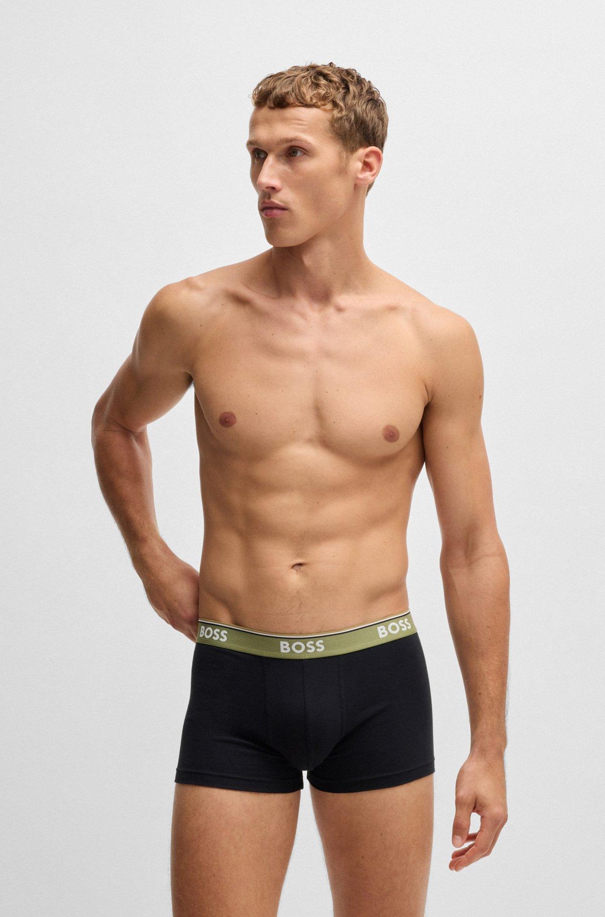 Three-pack of stretch-cotton trunks with logo waistband Product Image