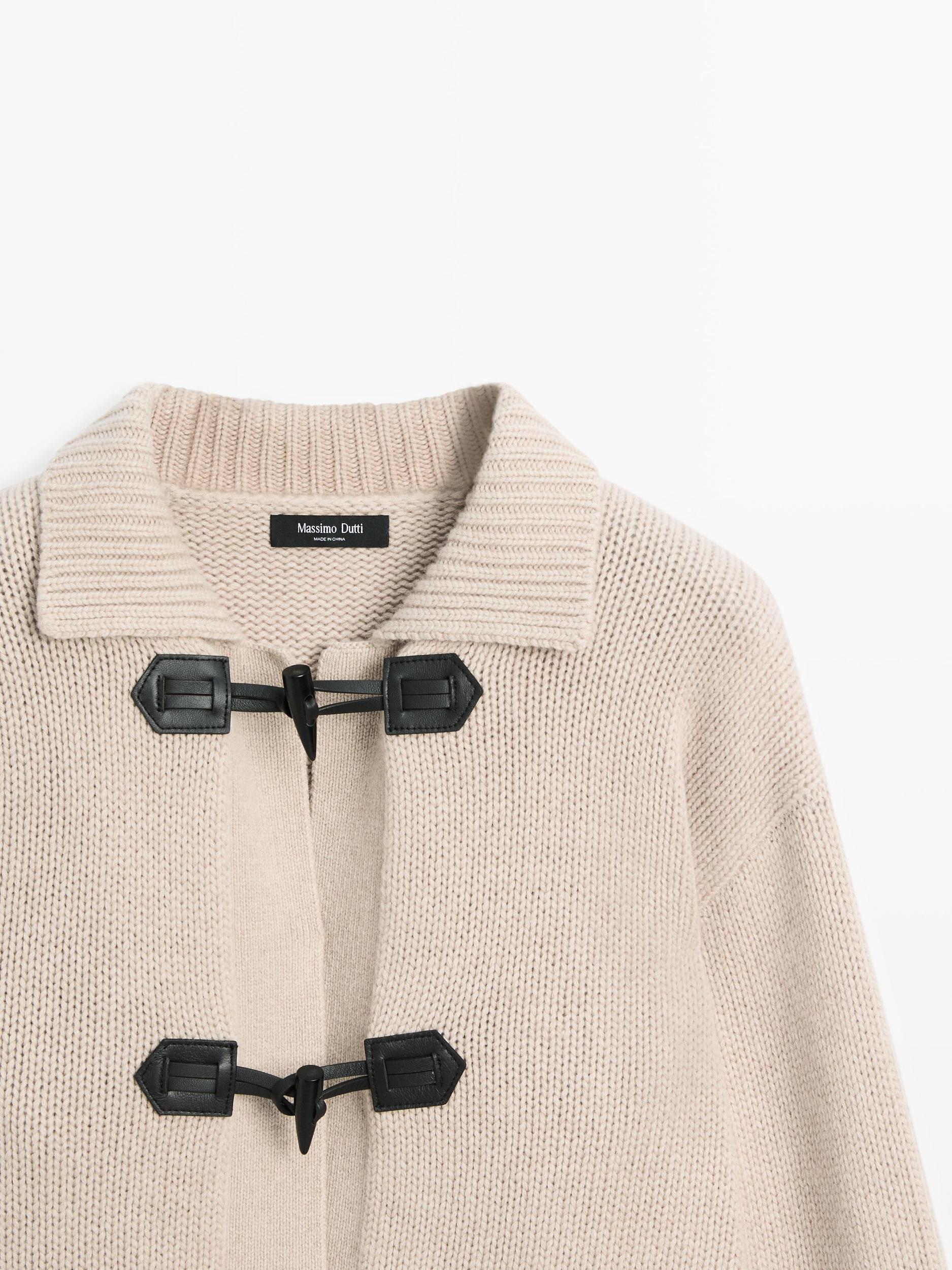 Wool blend cardigan with horn button detail Product Image