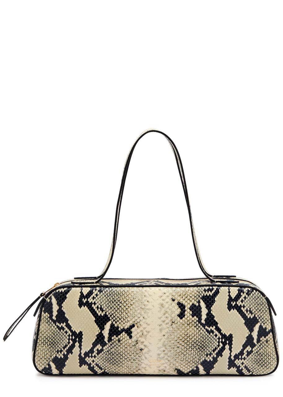 KHAITE Womens Natural Simona Snakeskin-effect Leather Shoulder Bag In Multi Product Image