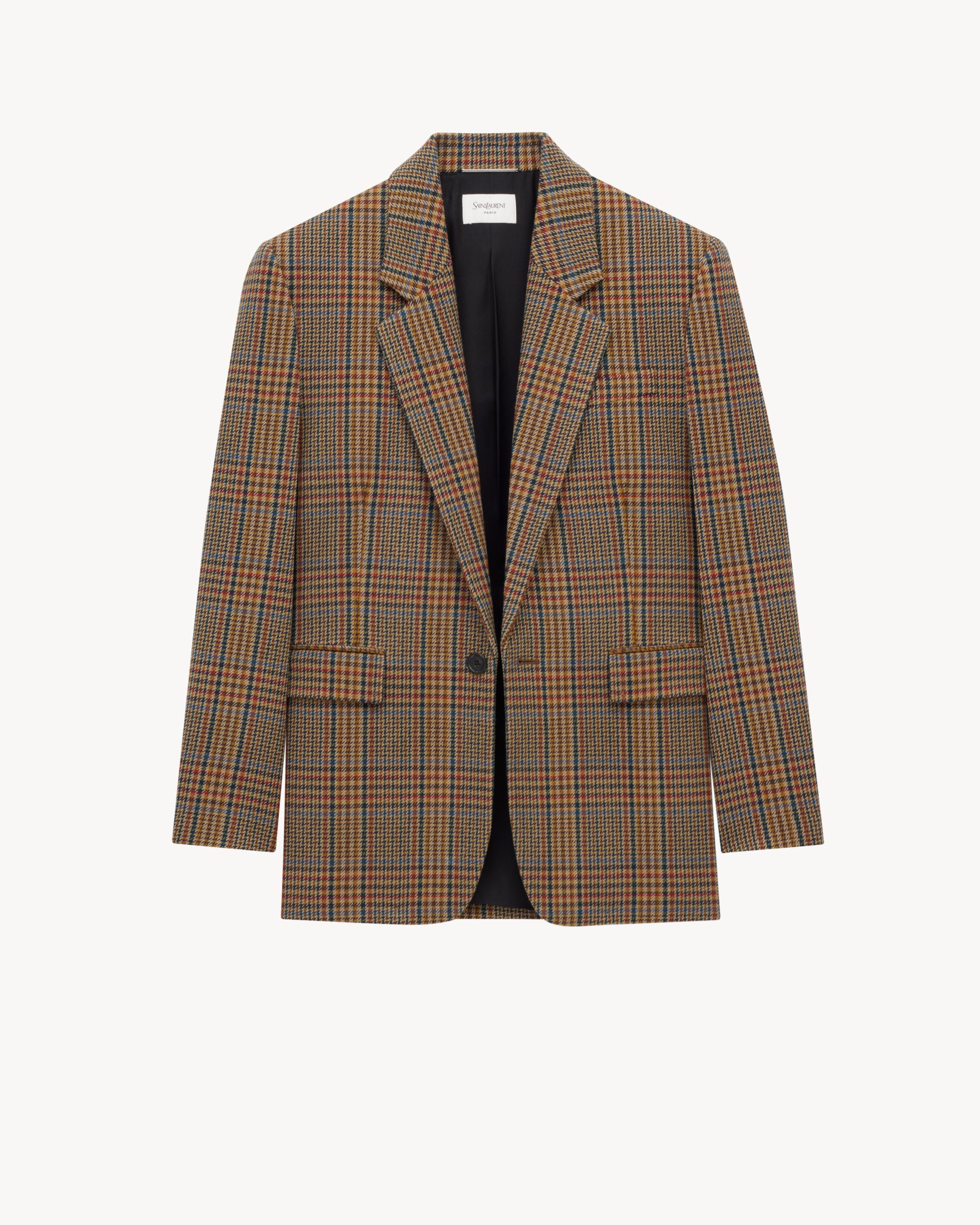 jacket in prince of wales wool Product Image