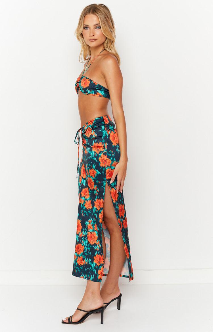 Rani Red Floral Maxi Skirt Product Image