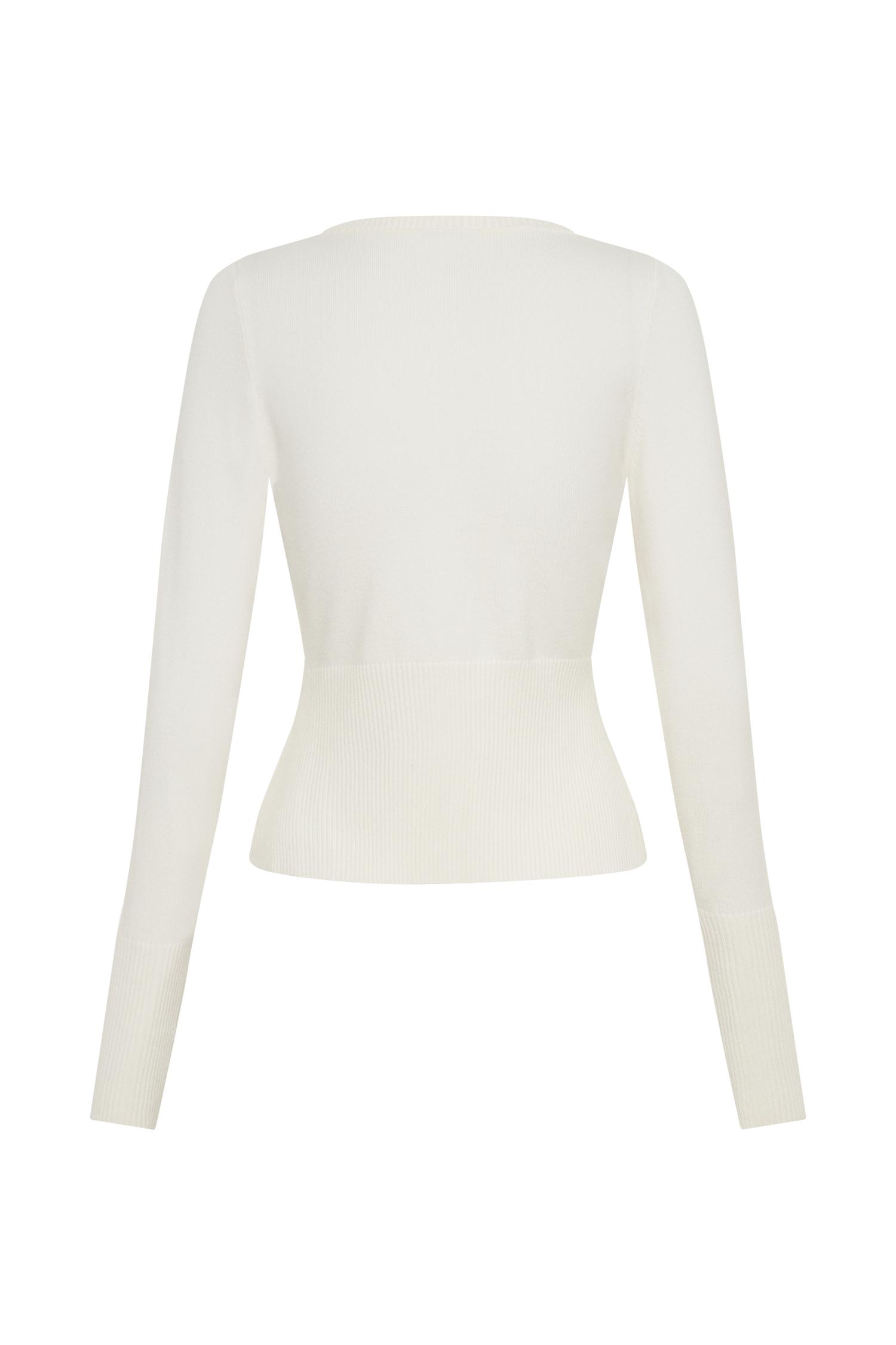 Reese Fitted Knit Cardigan - Ivory Product Image