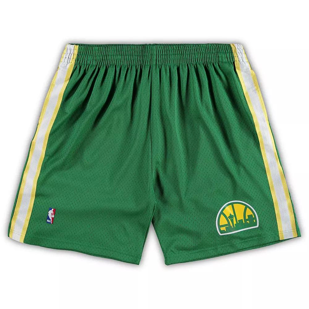 Men's Mitchell & Ness Kelly Green Seattle SuperSonics Big & Tall Hardwood Classics Team Swingman Shorts,  Product Image