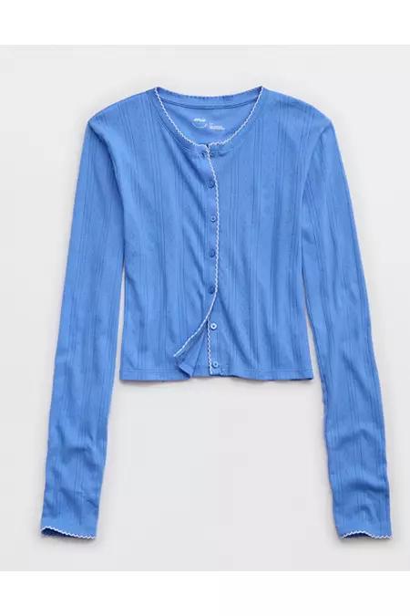 Aerie Off-Duty Pointelle Cardigan Women's Product Image