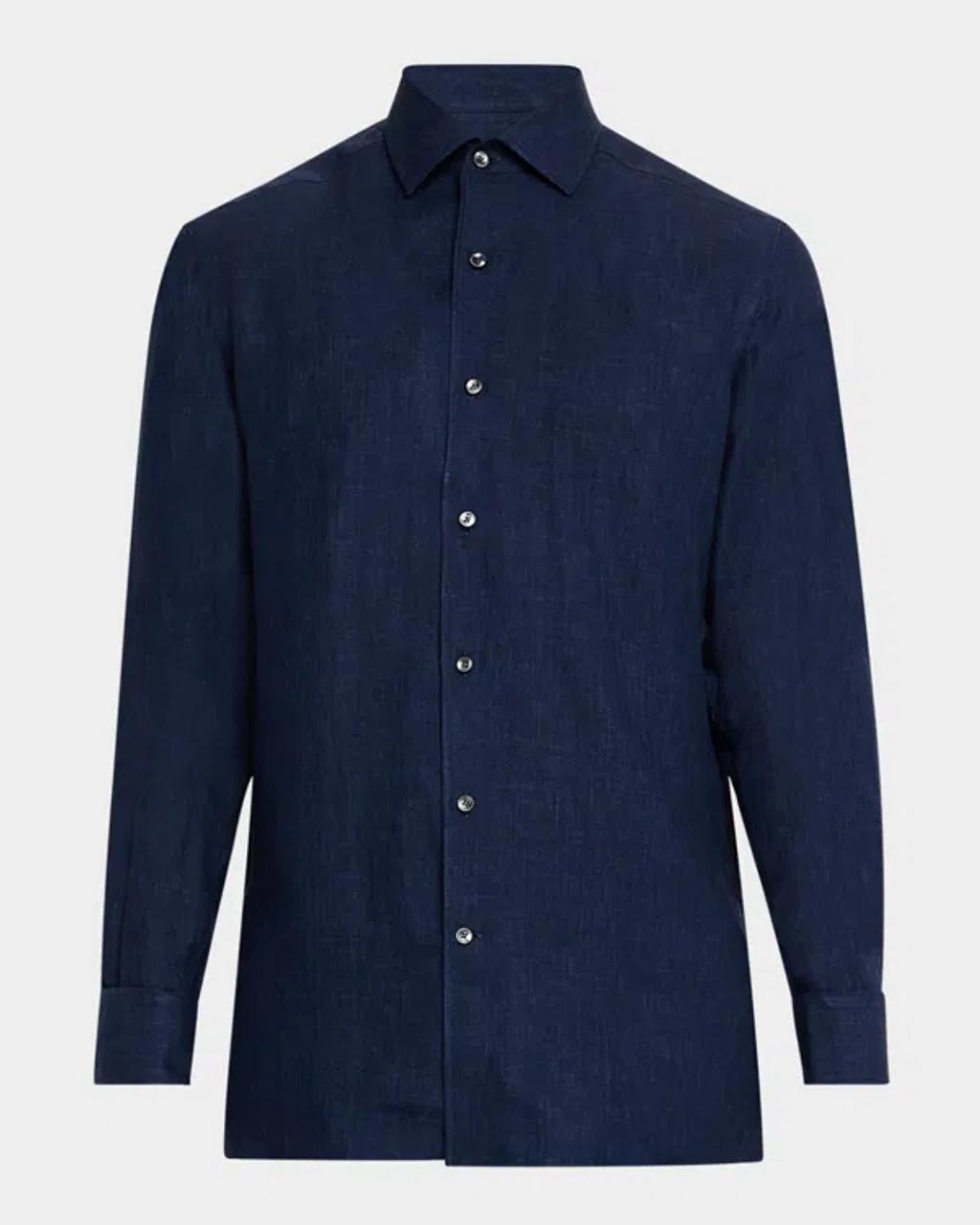 Mens Oasi Lino Casual Button-Down Shirt Product Image