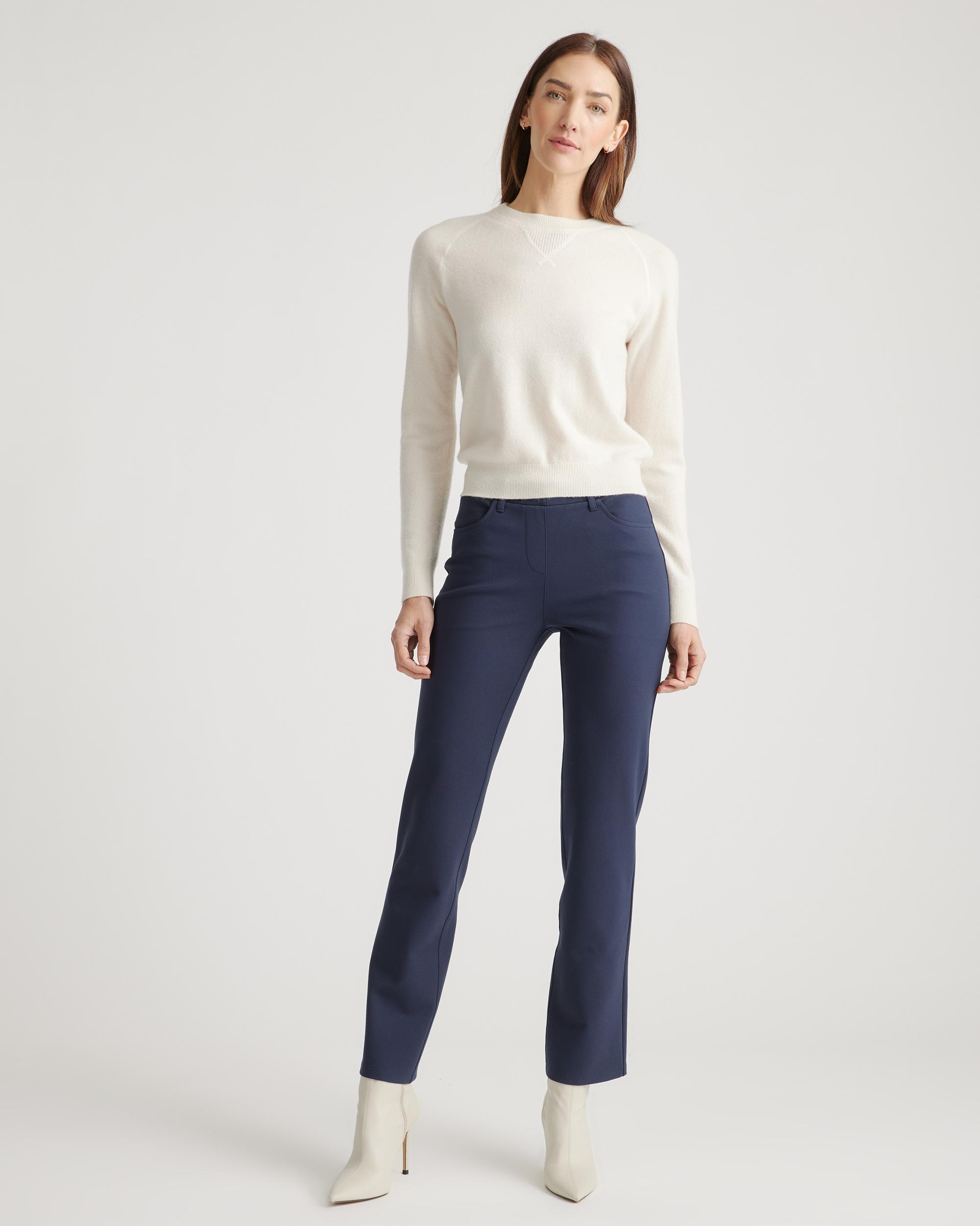 Quince | Women's Ultra-Stretch Ponte Straight Leg 4-Pocket Pants Rayon Product Image