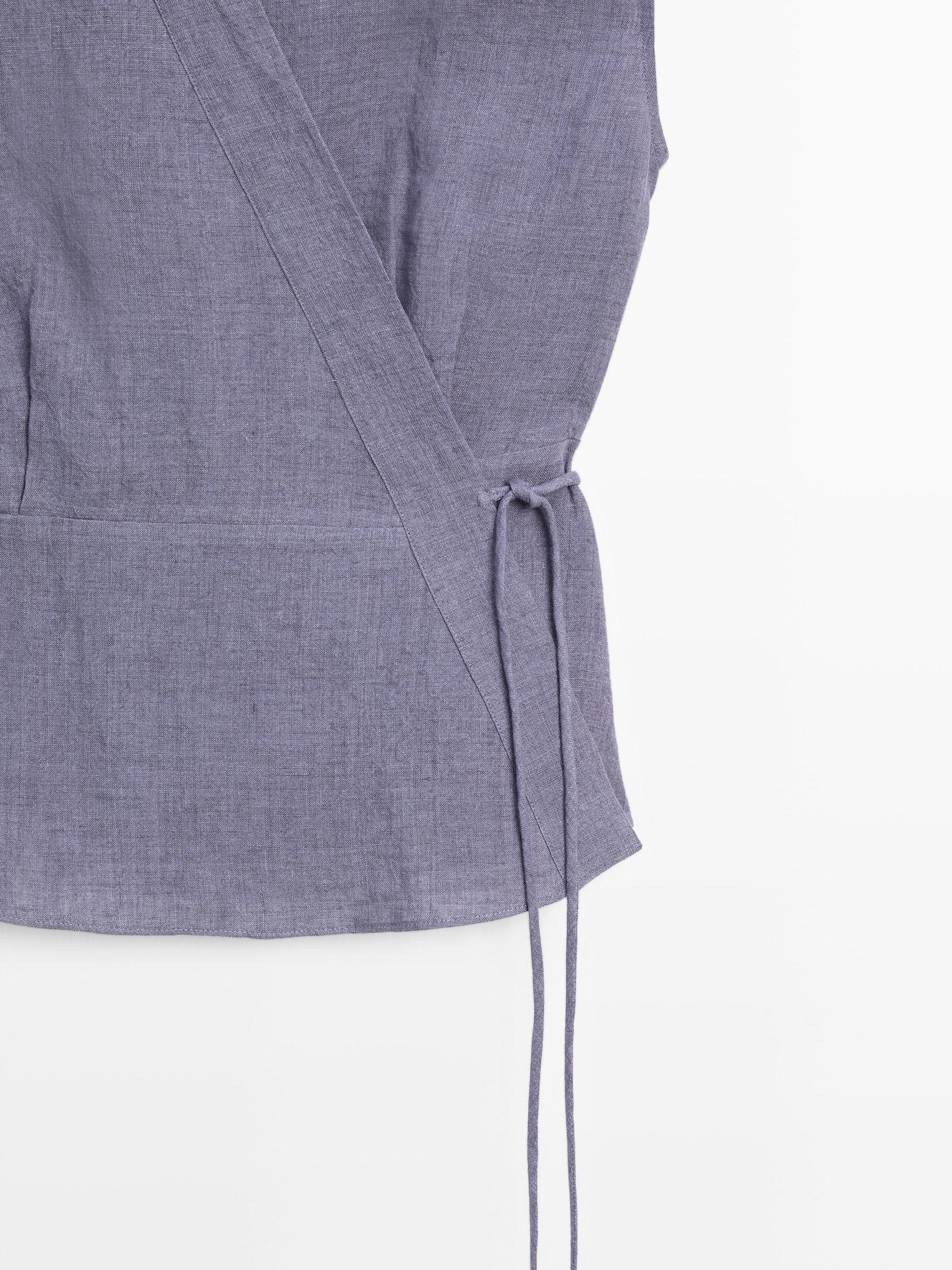 100% linen crossover waistcoat Product Image