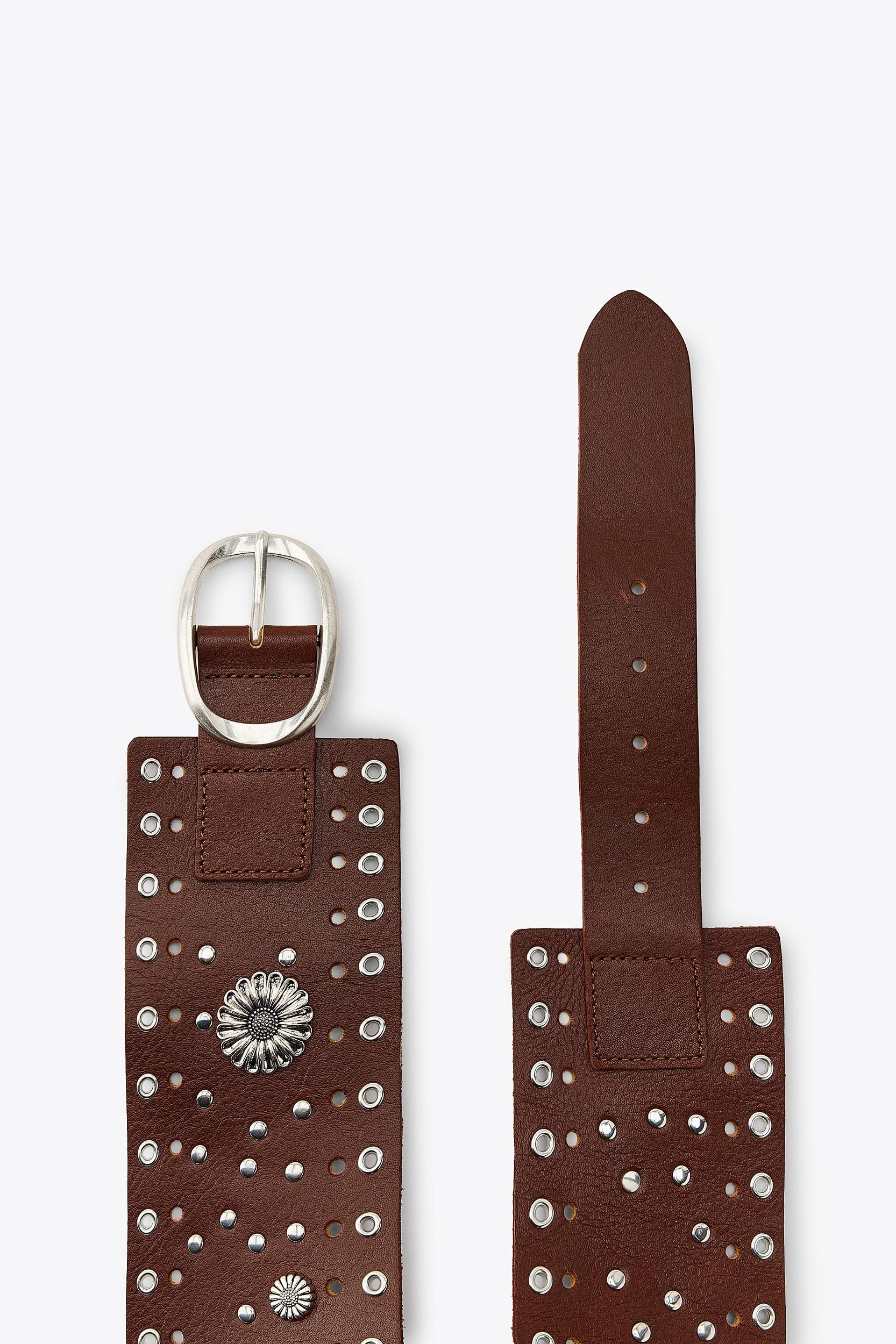 LEATHER BELT WITH FLORAL DETAIL Product Image