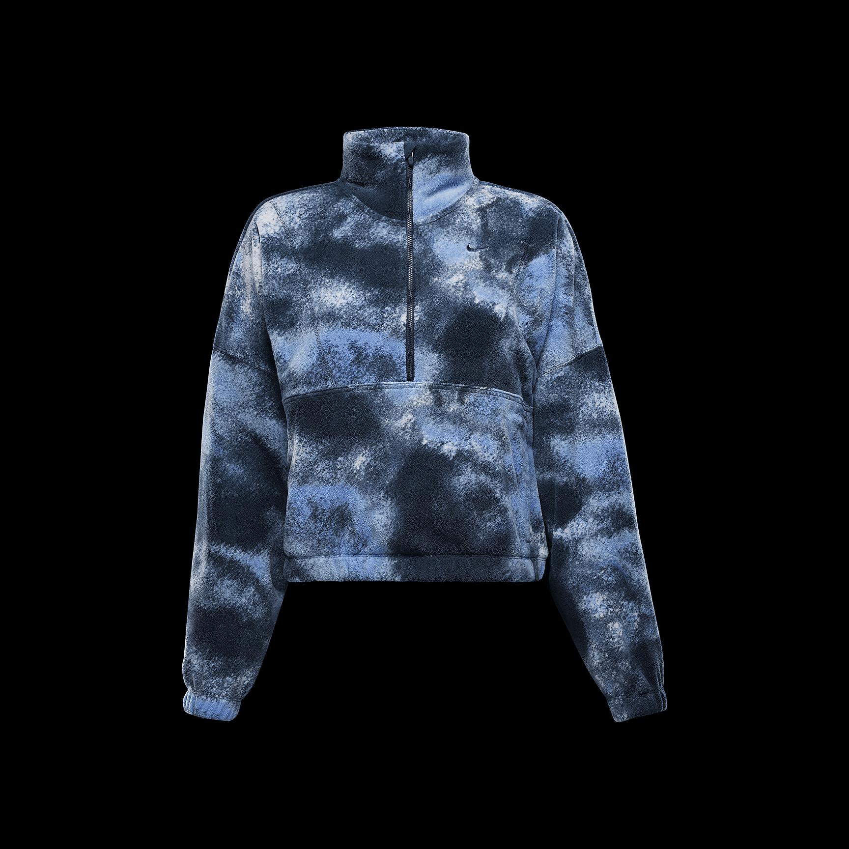 Nike Women's One Therma-FIT Oversized 1/2-Zip Fleece Printed Top Product Image