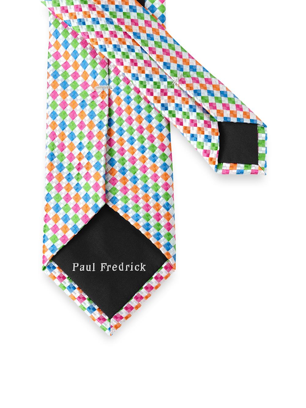 Geometric Woven Silk Tie - Multi Product Image