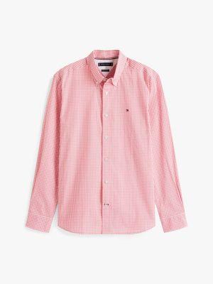 Regular Fit Gingham Stretch Poplin Shirt Product Image