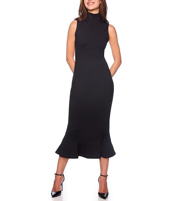 Susana Monaco Mock Neck Sleeveless Trumpet Hem Midi Dress Product Image