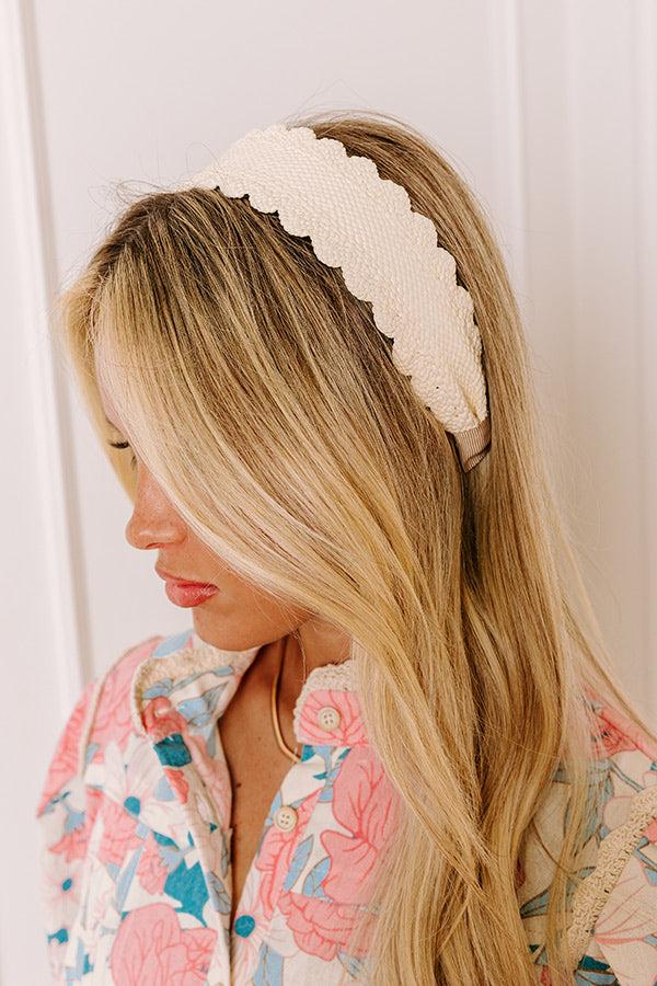 Social Club Woven Headband in Cream Product Image