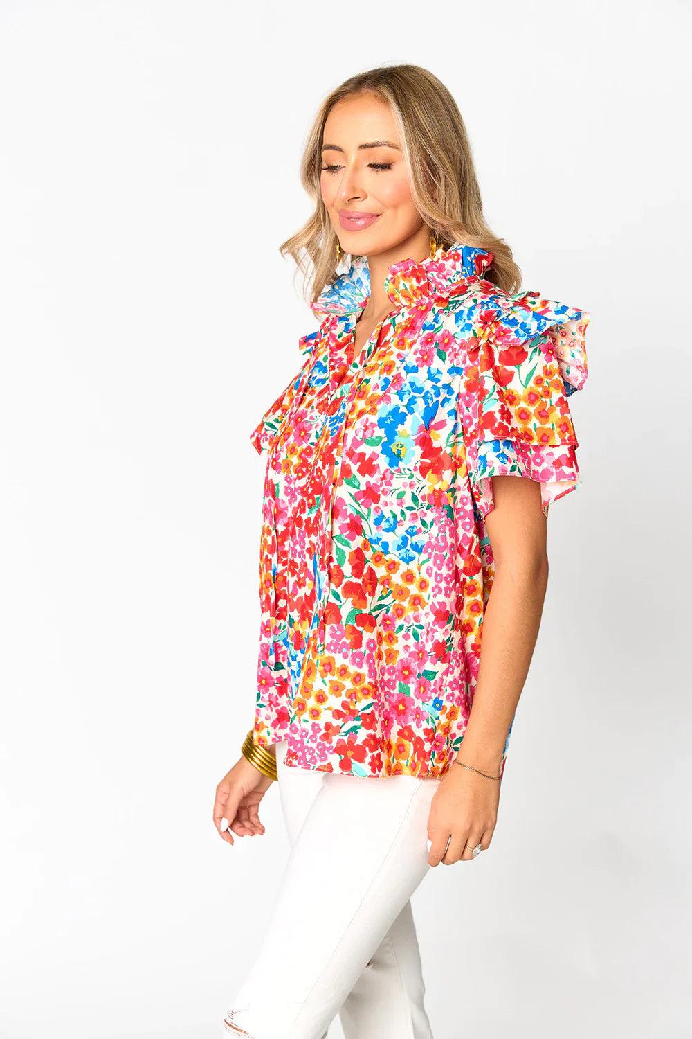 Shauna Ruffle Shoulder Top Product Image