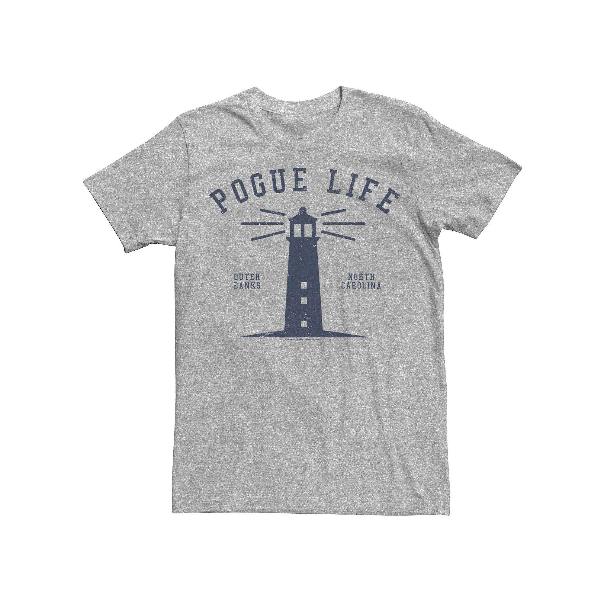 Men's Outer Banks Pogue Life Lighthouse Design Tee, Size: XS, Athletic Grey Product Image