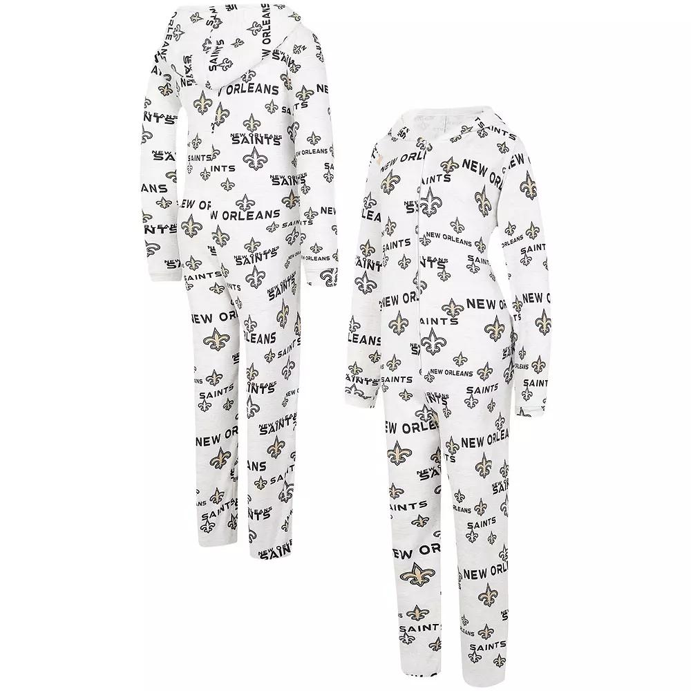 Women's Concepts Sport Cream New Orleans Saints Docket Hoodie Full-Zip Union Suit,  Product Image