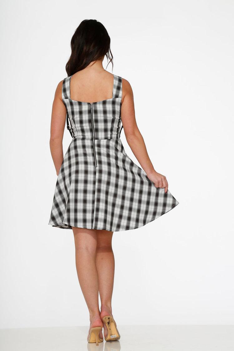 Black & White Plaid Swing Dress Product Image