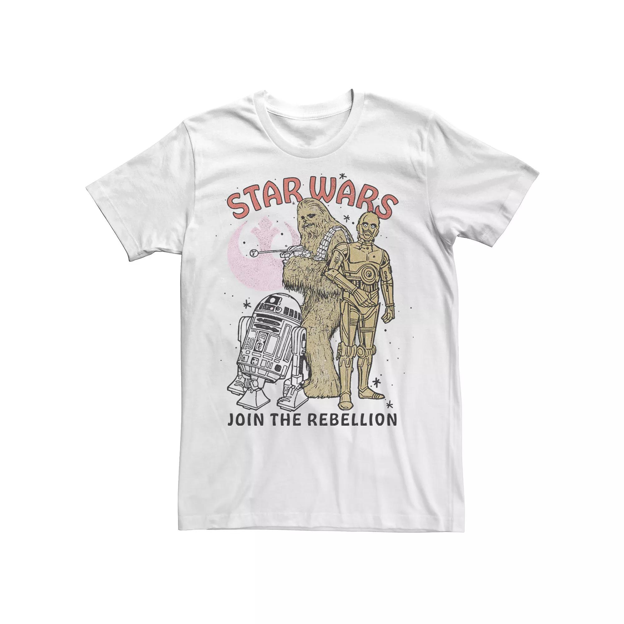 Men's Star Wars Chewbacca R2-D2 C-3PO Join The Rebellion Tee,  Product Image