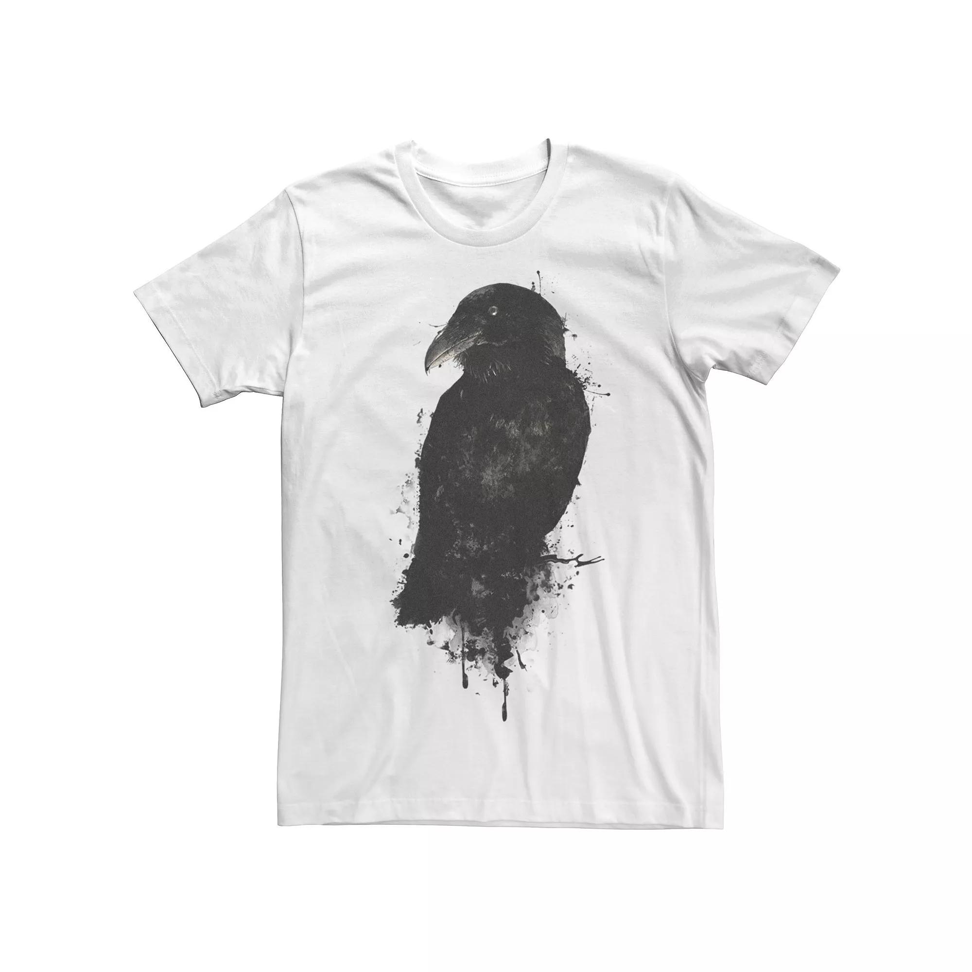 Men's Raven Splatter Paint Graphic Tee, Size: Medium, White Product Image