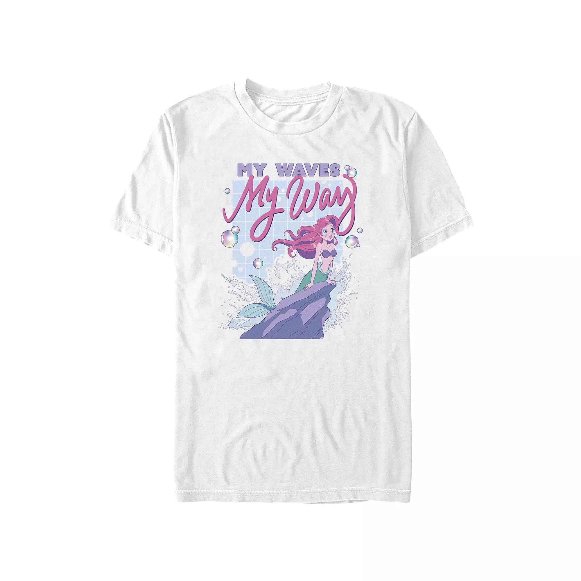 Disney's The Little Mermaid My Waves My Way Juniors' Boyfriend Graphic Tee, Women's,  Product Image