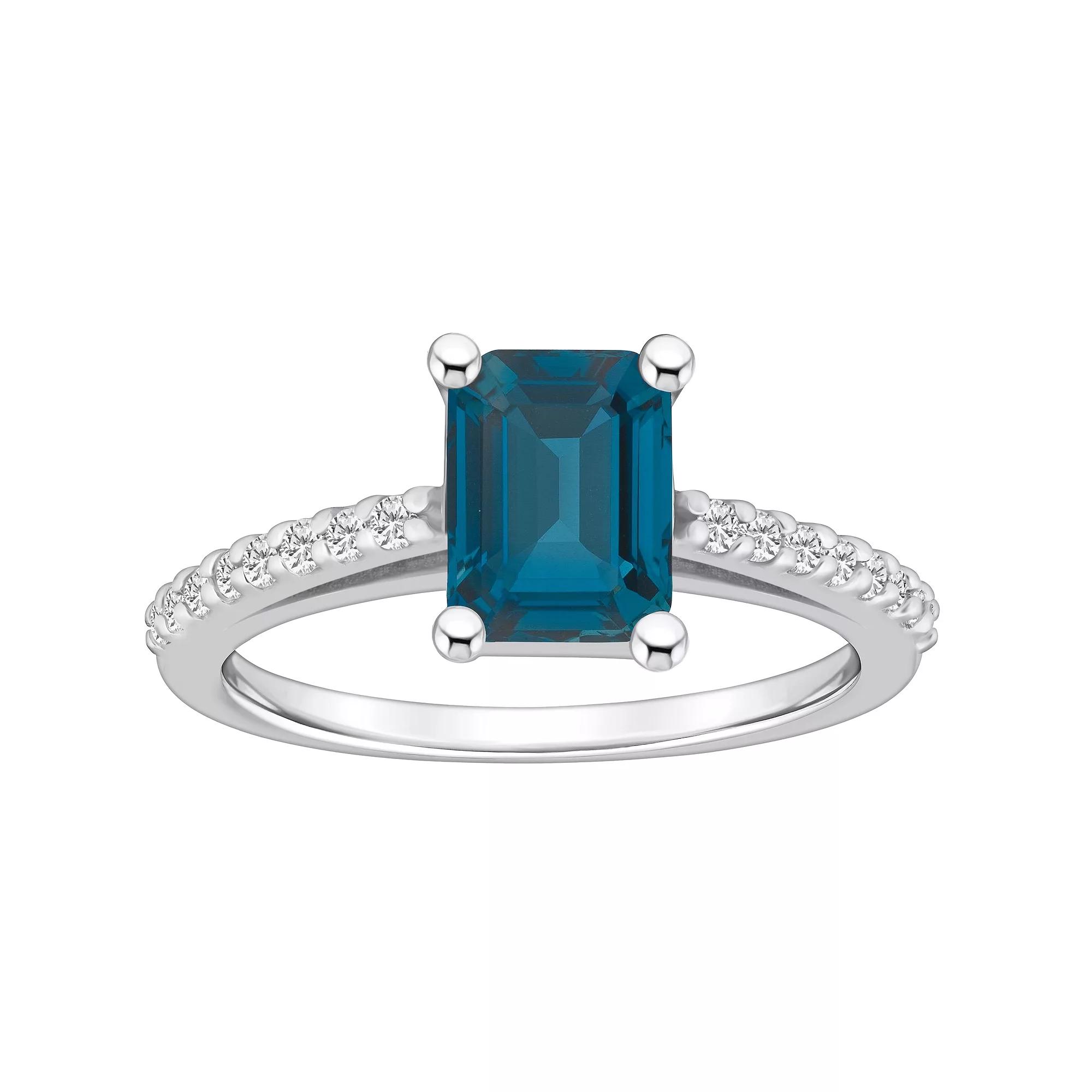 Alyson Layne 10k Gold Emerald Cut Gemstone 1/5 Carat T.W. Diamond Ring, Womens, Created Red Product Image