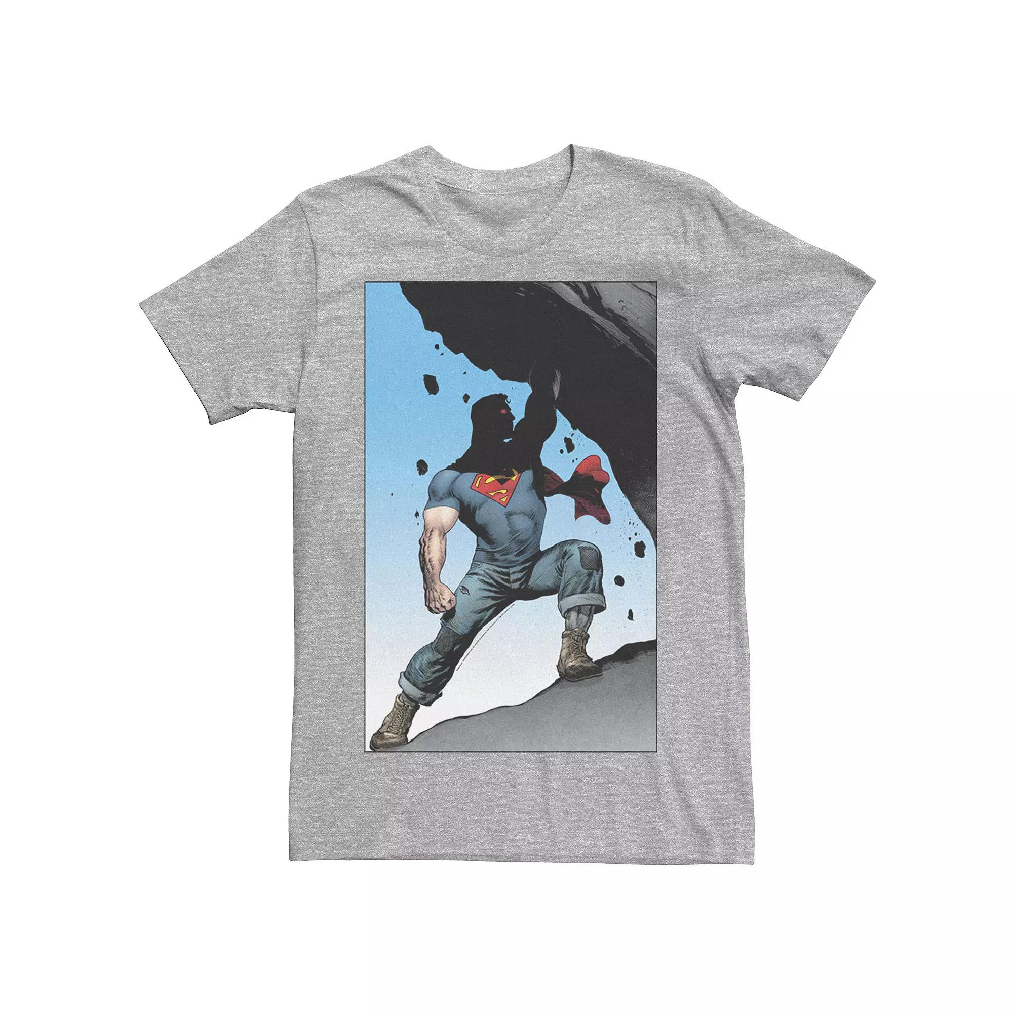 Men's DC Comics Superman Power Lift Comic Poster Tee, Size: 3XL, Athletic Grey Product Image