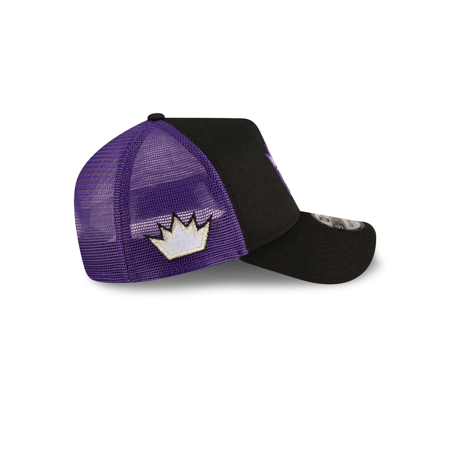 Sacramento Kings Classic Edition Black 9FORTY A-Frame Trucker Hat Male Product Image