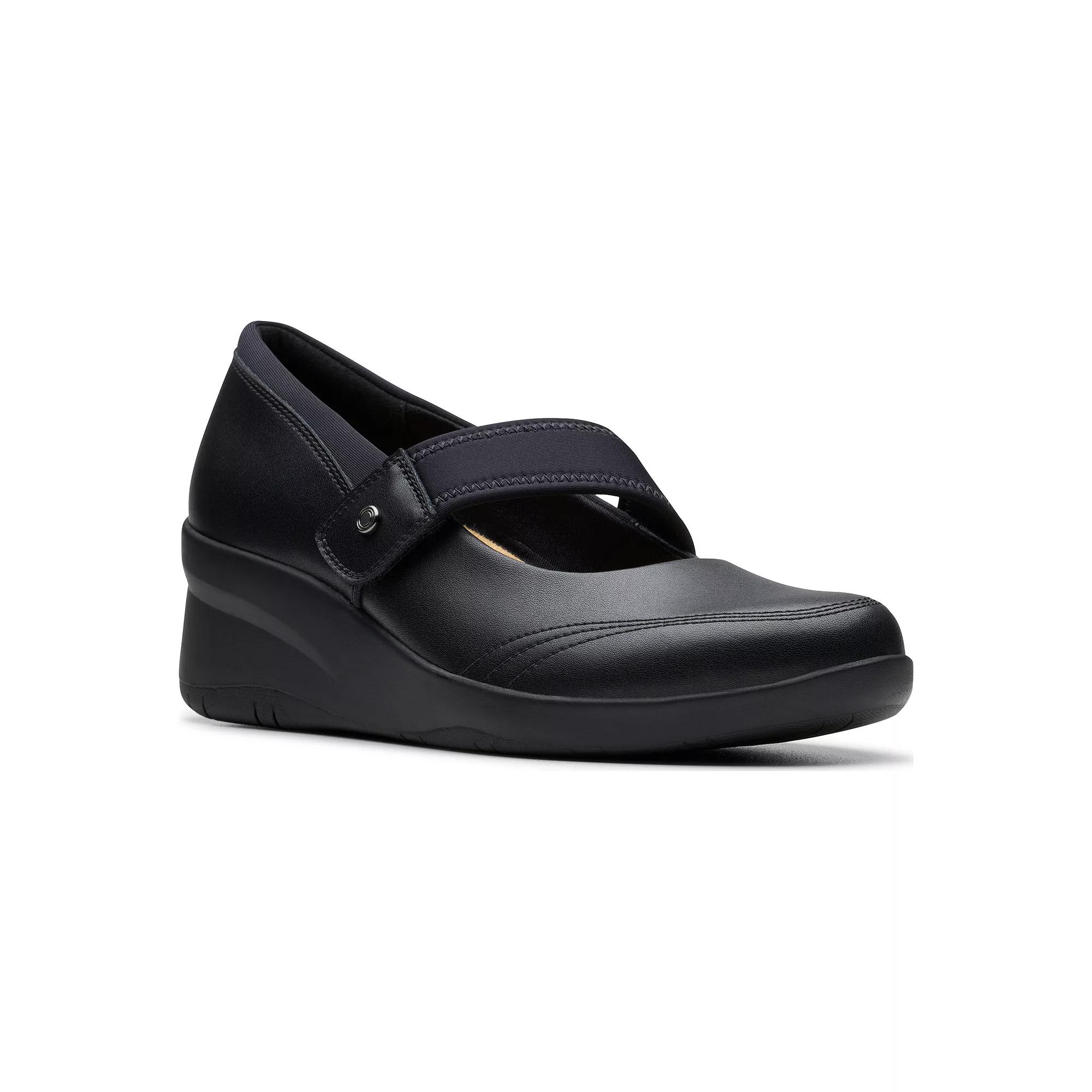 Clarks® Suttyn May Women's Leather Mary Jane Wedge Shoes,  Product Image