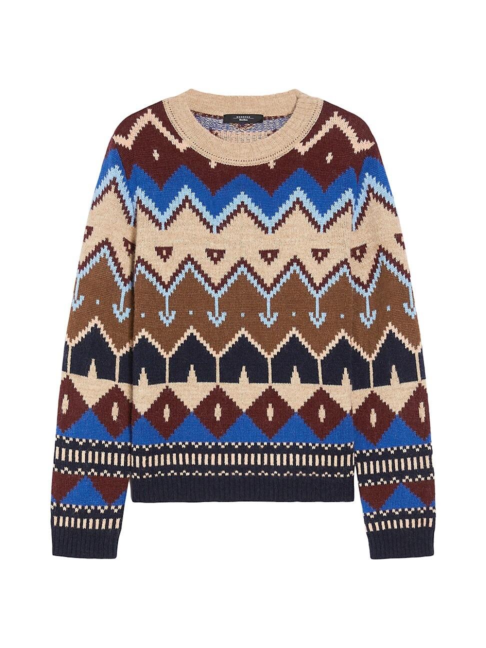 Womens Paride Geometric Intarsia-Knit Crewneck Sweater Product Image