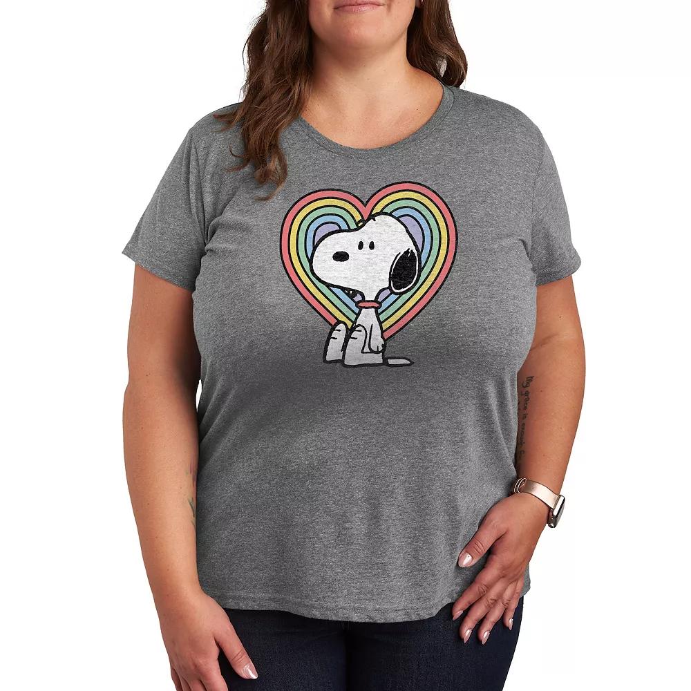 Plus Peanuts Snoopy Pastel Heart Graphic Tee, Women's,  Product Image