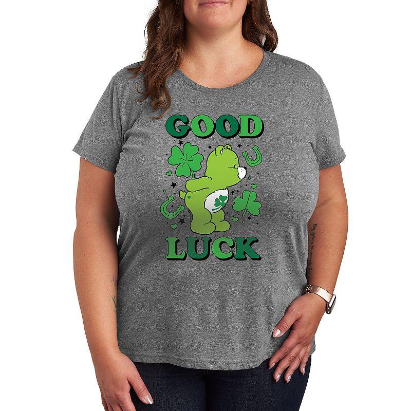 Plus Care Bears Good Luck Graphic Tee, Womens Grey Gray Product Image
