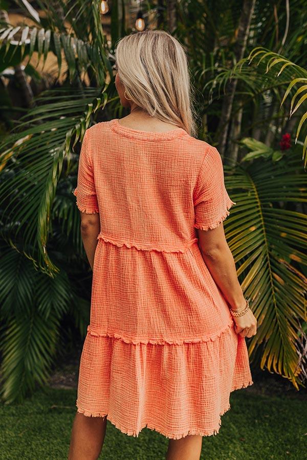 Summer Mimosa Babydoll Dress in Tangerine Product Image