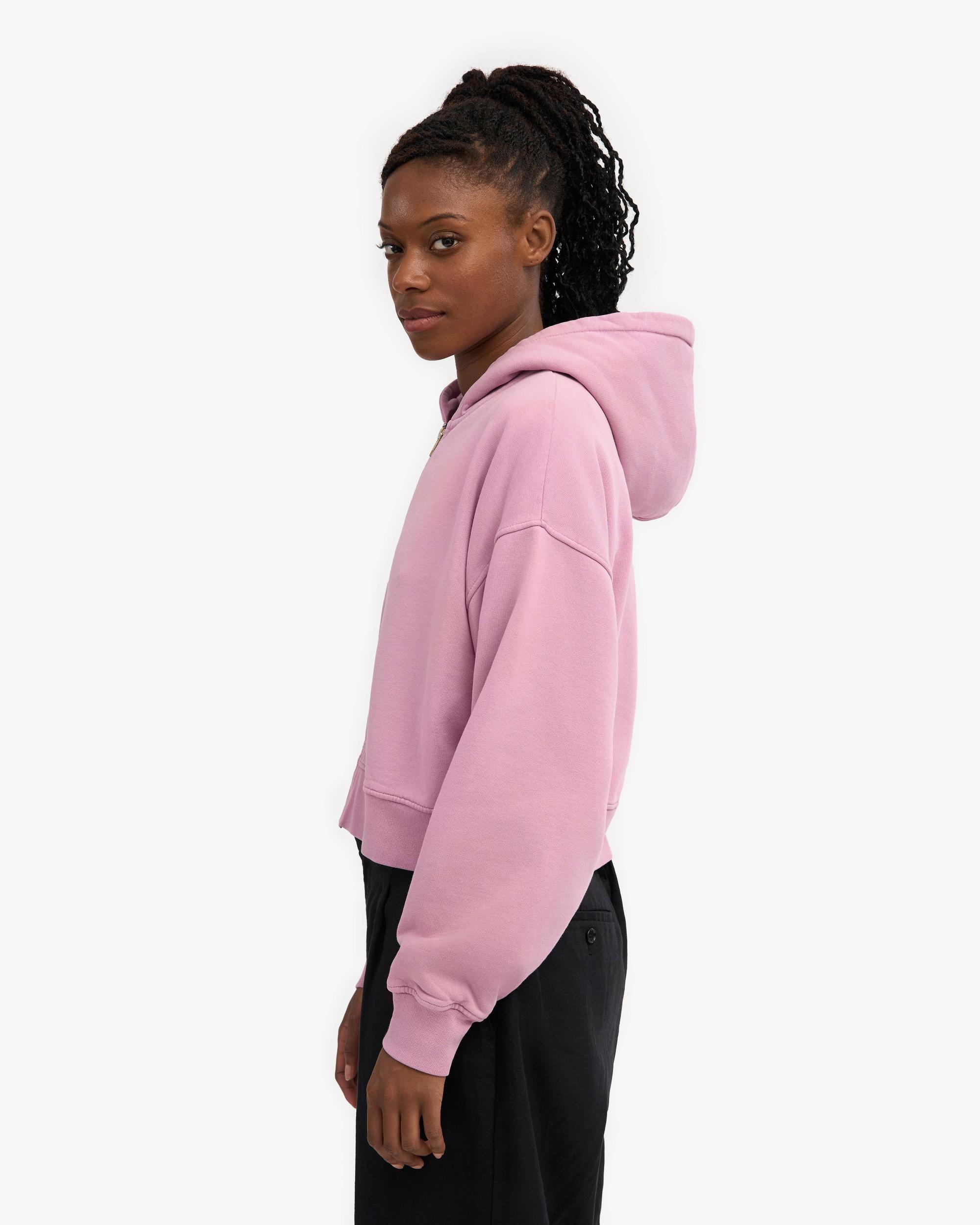 Organic Crop Zip Hood - Soft Lavender Product Image