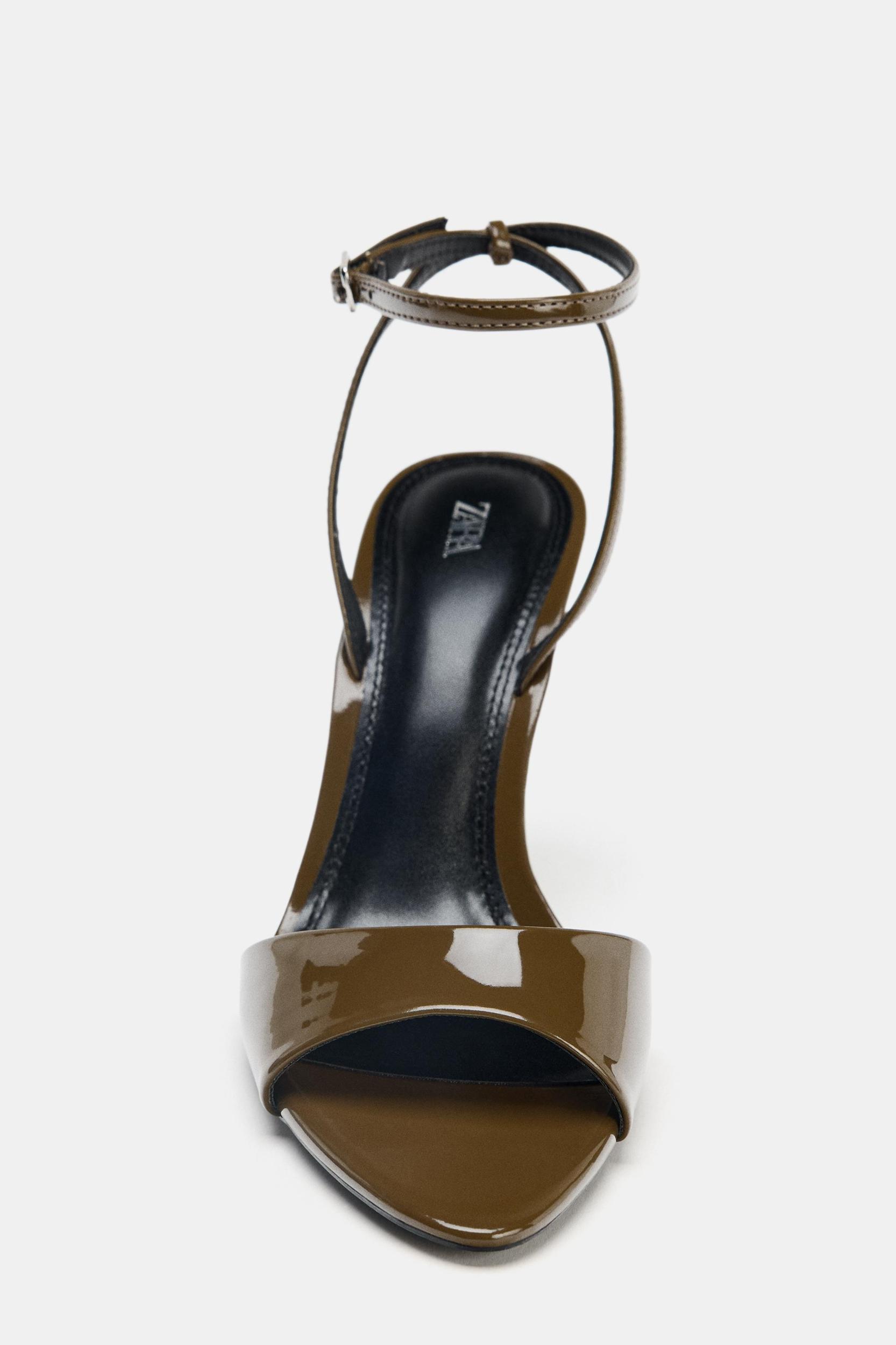 PATENT EFFECT HIGH HEELED SANDALS Product Image