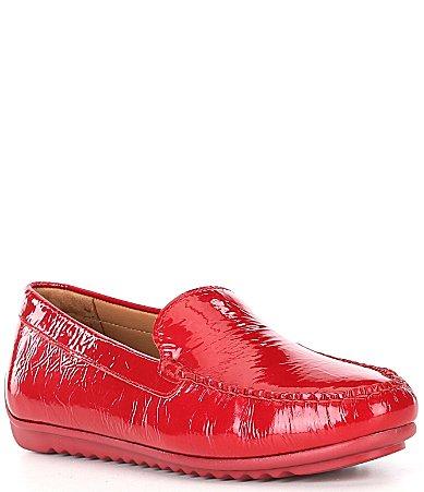 Johnston  Murphy Womens Melanie Patent Leather Slip On Venetian Loafers Product Image