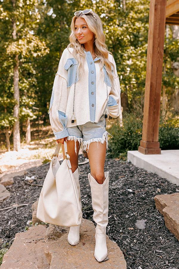 Autumn Sweetheart Waffle Knit Sweater in Cream Product Image