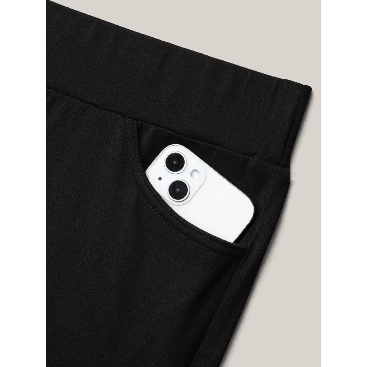 Plus Size Lace Mid-Rise Tight Pants Women Black Elegant High stretch Skinny Mid Rise Everyday Leggings BloomChic 26/4X Product Image