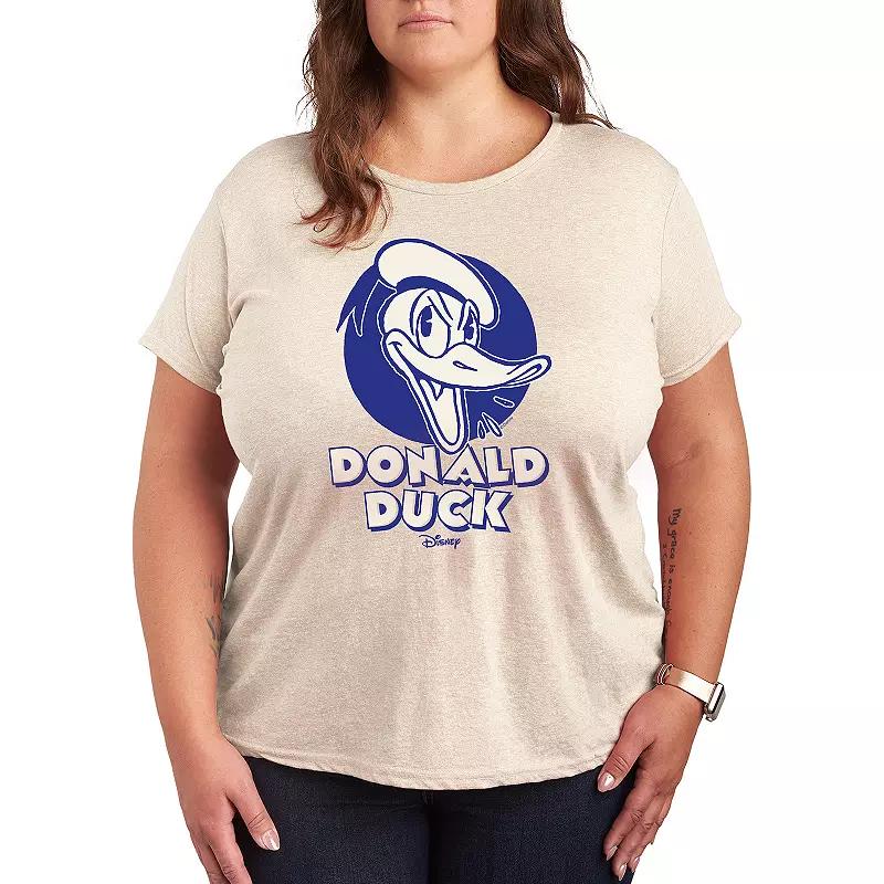 Disneys Donald Duck Plus Classic Graphic Tee, Womens Grey Gray Product Image