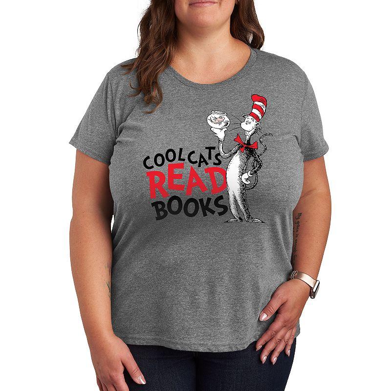 Plus Dr. Seuss Cool Cats Read Books Graphic Tee, Women's,  Product Image