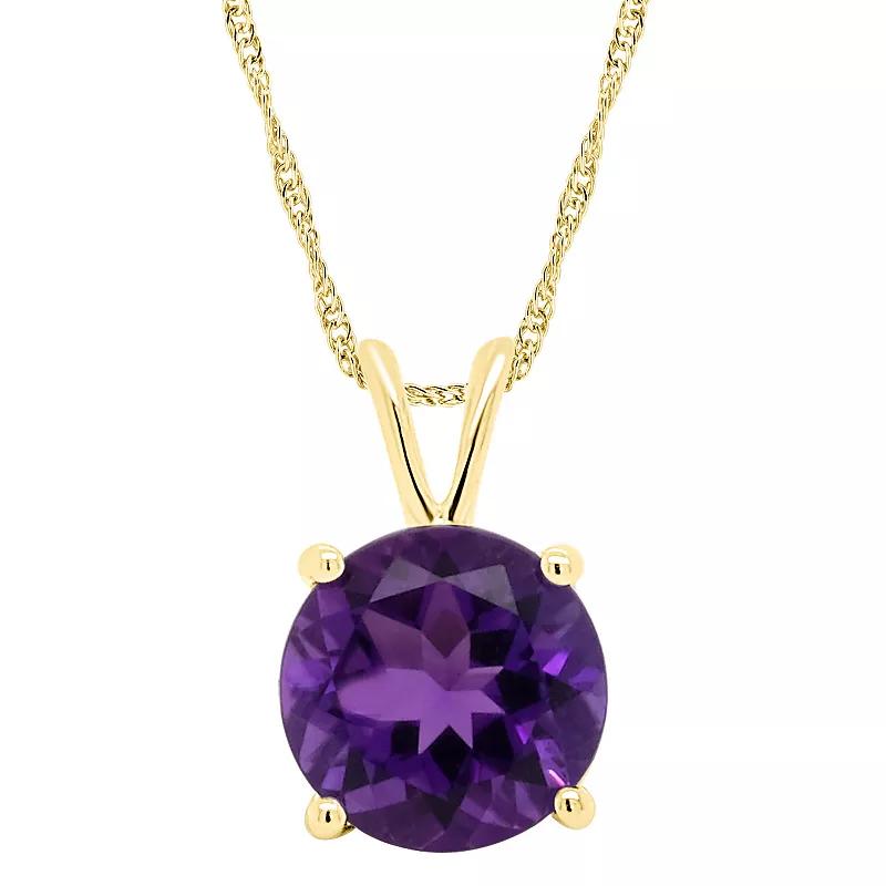 Alyson Layne 14k Gold Round Amethyst Pendant Necklace, Women's, Size: 18", 14k White Gold Product Image