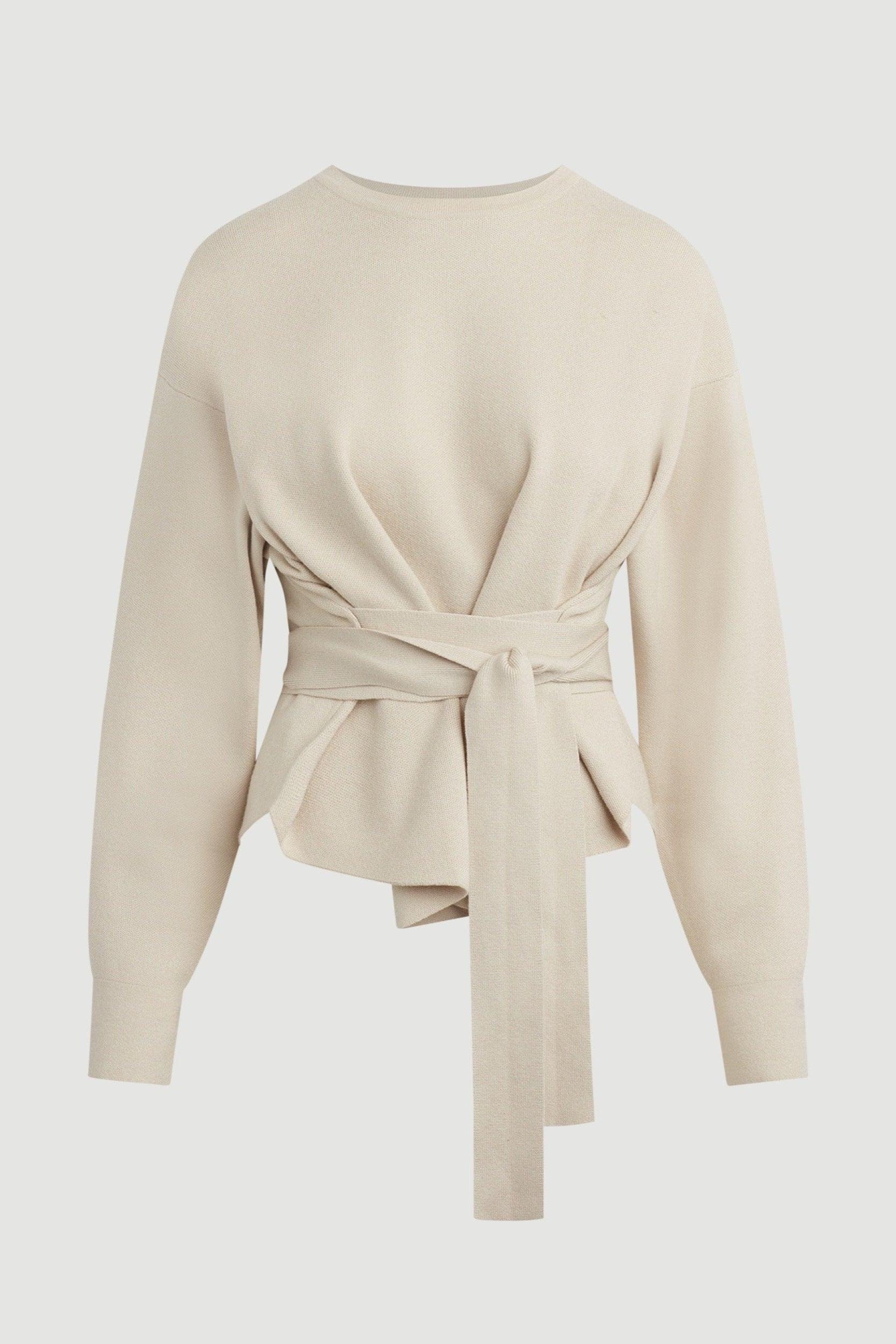 Nara Tie-Front Knit Sweater Product Image